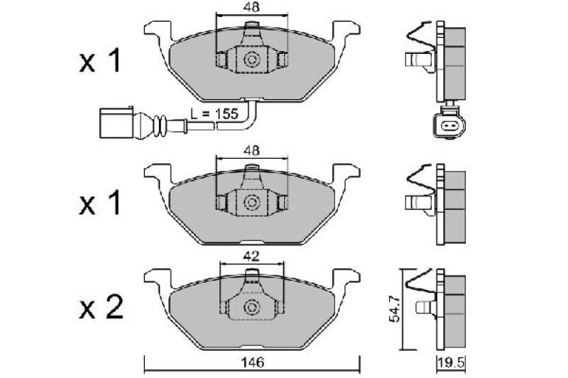Image of AISIN Brake pad set AISIN BPVW-1009