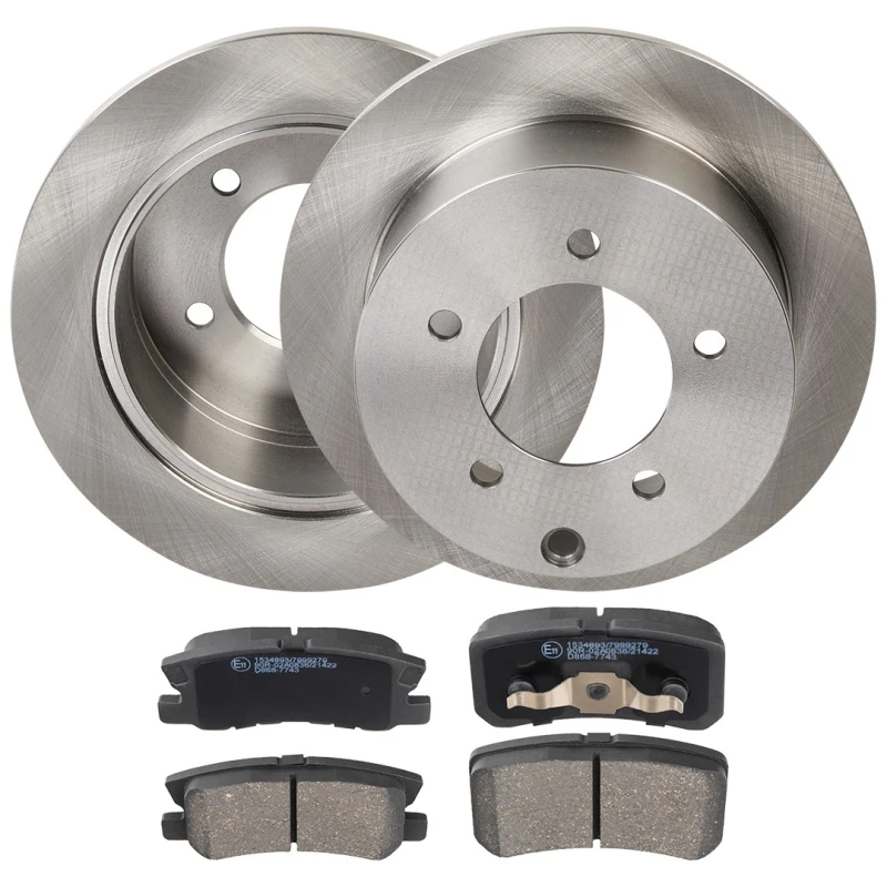 Image of RIDEX 3405B2314 Brake disc and pads set Rear Axle, Brake Disc Type: Solid, with acoustic wear warning Brake Set,disc brakes (3405)