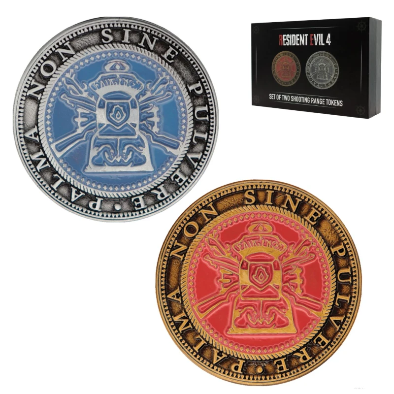 Image of Resident Evil 4 Set of Two Metal Shooting Gallery Tokens Multi