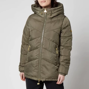 Image of Barbour International Womens Brooklyn Quilt Jacket - Dusky Khaki - UK 16
