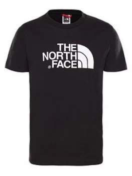 image of The North Face Boys Easy Tee, Black/White, Size L, 13-14 Years