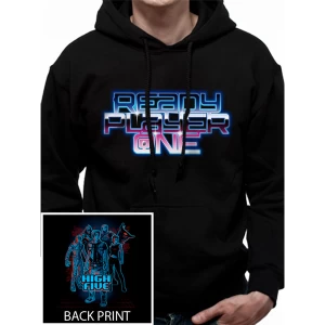 image of Ready Player One - High Five Mens Large Hooded Sweatshirt - Black