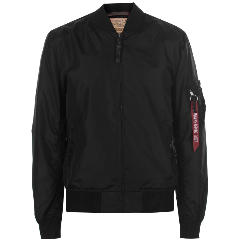 Image of Alpha Industries Mens Alpha Long Sleeve Bomber Jacket Black male 2XL