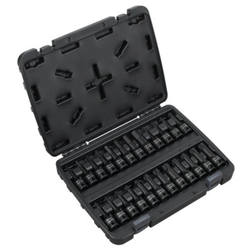 Image of Sealey 24 Piece 1/2" Drive Impact Socket Bit Set Hex, Torx and Spline AK56000 Drive: 1/2"