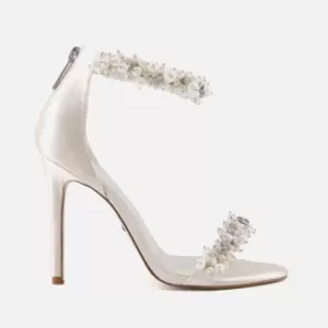 Image of Dune Womens Marriage Ivory Satin Heeled Sandals - Ivory - UK 4