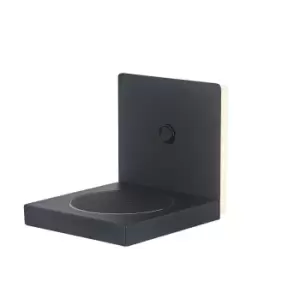 Image of Zanzibar Backlight Wall Lamp Switched With Mobile Phone Induction Charger, 3W LED, 3000K, 210lm, Sand Black