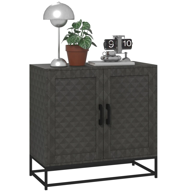 Image of HOMCOM Modern Storage Cupboard with Adjustable Shelf and 2 Doors, Grey 83B-060V00GY