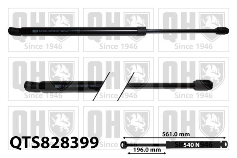 Image of QUINTON HAZELL Tailgate strut QUINTON HAZELL QTS828399