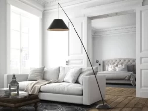 Image of Junco Floor Lamps Arc Floor Lamps, Black, 1x E27