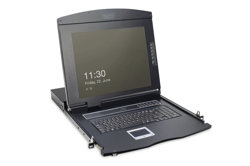 Image of Digitus 17" LCD KVM Console. 1-Port VGA. german Keyboard