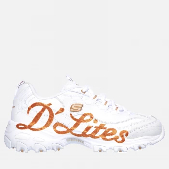 image of Skechers Womens D'Lites Glitzy City - White - UK 3