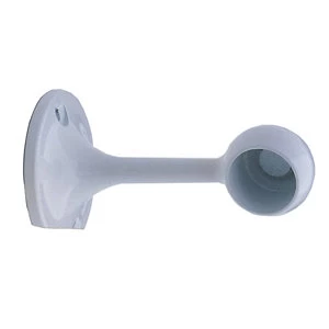 Image of Colorail White Die-cast metal Rail end bracket (L)78mm (Dia)19mm Pack of 2