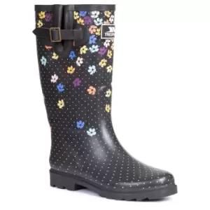 image of Trespass Womens/Ladies Samira Printed Wellington Boots (4 UK) (Black)