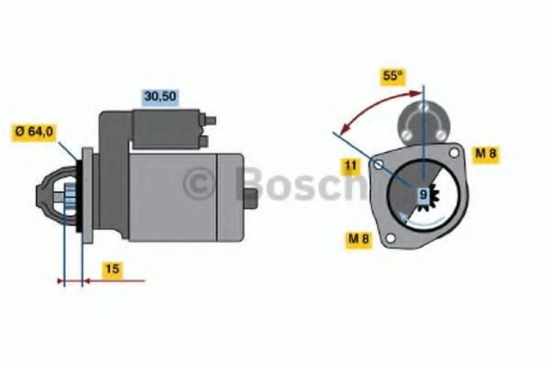 Image of Starter motor Bosch 0 986 018 880