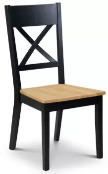 image of Julian Bowen Hockley Black And Oak Dining Chair