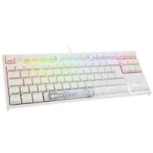Image of Ducky ONE 2 TKL PBT Keyboard, Gaming keyboard Switch: red German, QWERTZ White