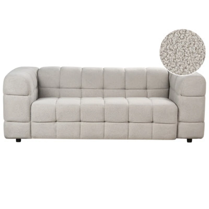Image of Beliani Sofa 3 Seater Mullola Boucle Grey