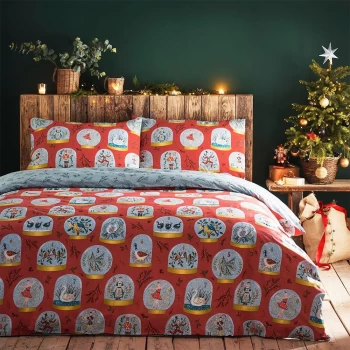 Image of Furn Twelve Days Christmas Red Bedding Set - Kingsize