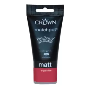 image of Crown Breatheasy English Fire - Matt Emulsion Paint - 40ml Tester