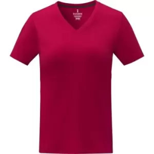 image of Elevate Womens/Ladies Somoto V Neck T-Shirt (L) (Red)