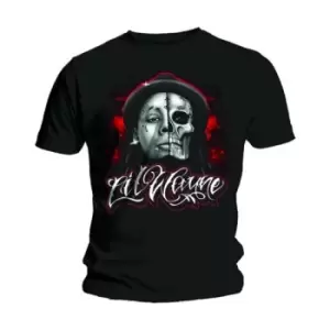 image of Lil Wayne - Skull Sketch Unisex XX-Large T-Shirt - Black