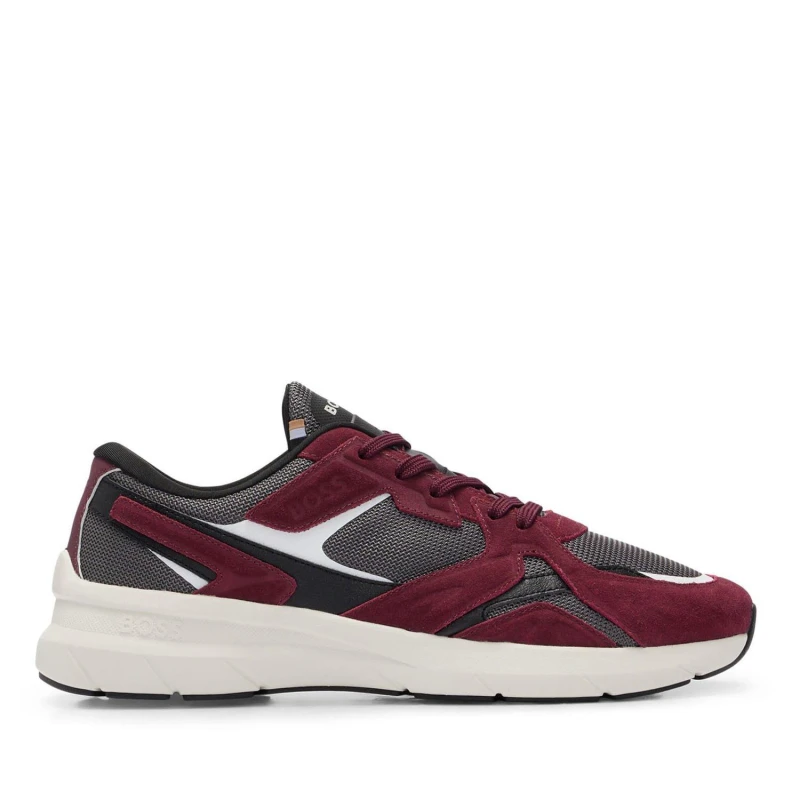 Image of Boss Owen Runn Mixed Material Trainers Red male UK 6