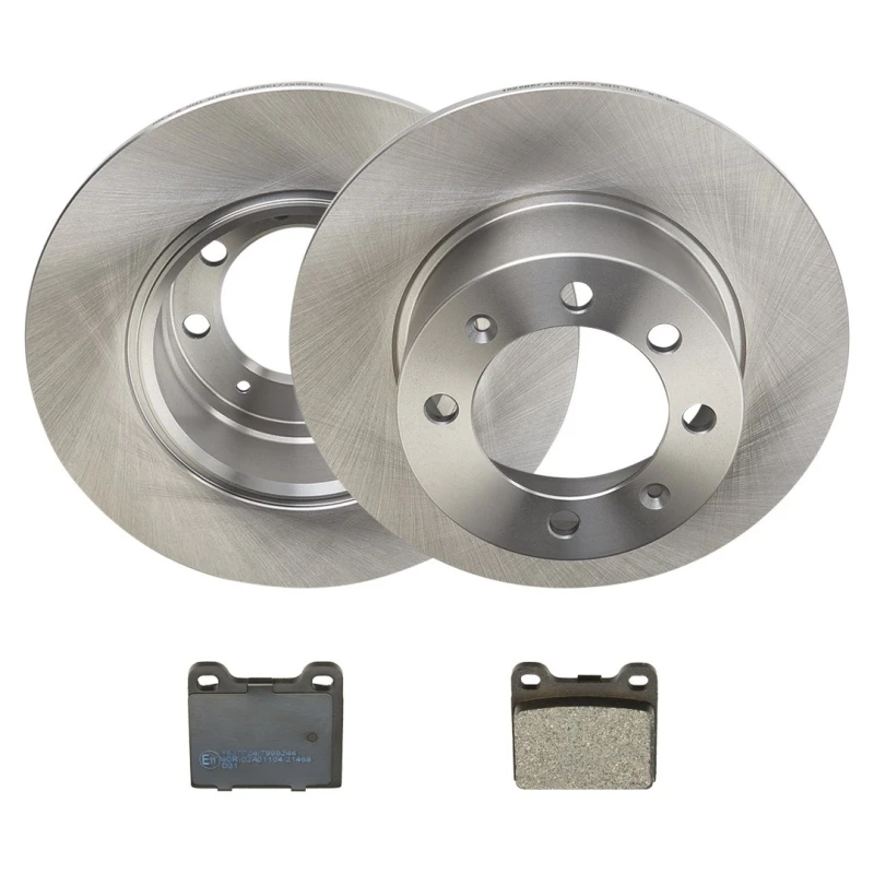 Image of RIDEX 3405B2409 Brake disc and pads set Rear Axle, Brake Disc Type: Solid, not prepared for wear warning indicator Brake Set,disc brakes (3405)