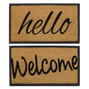 image of JVL Welcome Granite Coir Mat, 40x70cm