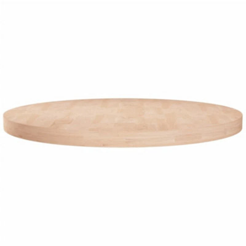 Image of Vidaxl Round Table Top Ã?80X4cm Untreated Solid Wood Oak, Brown 342912