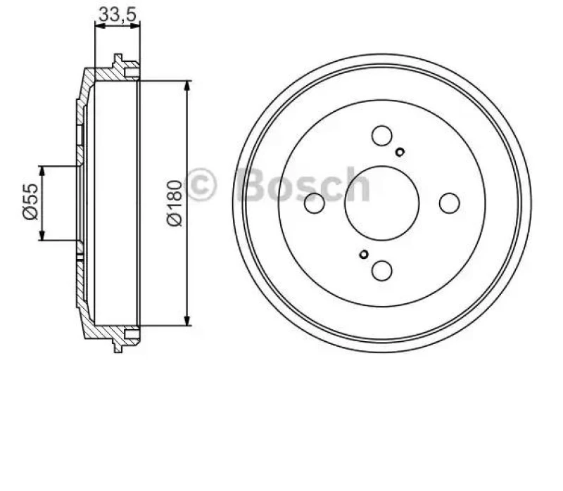 Image of Bosch 0 986 477 315 Brake Drum Rear Axle, 220mm Brake Drum (123)