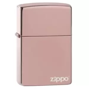 image of Zippo PL49190 Classic High Polish Rose Gold Zippo Logo windproof lighter