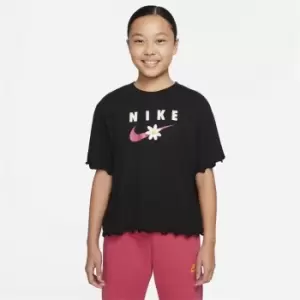 Image of Nike Daisy Crop Tee Junior Girls - Black