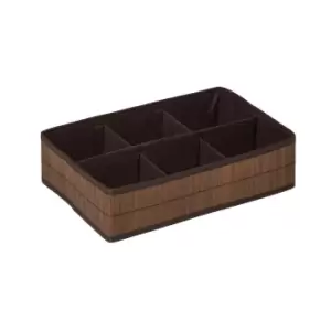 image of 6-Section Storage Box in Dark Brown Bamboo