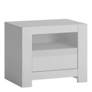 Novi 1 Drawer Bedside Table In Alpine White