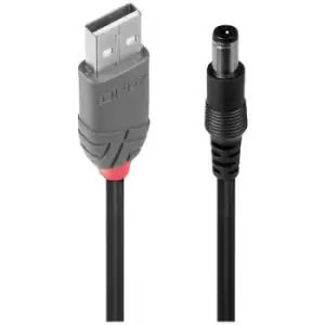 image of LINDY USB cable USB 2.0 USB-A plug, 5.5mm DC plug 1.50 m Black 70267