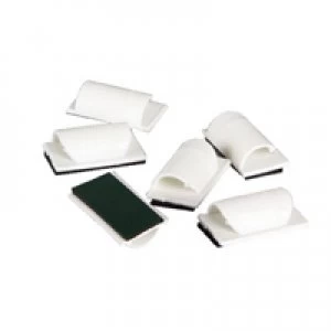 Image of D-Line Cable Tidy clips 6Pk White Self Adhesive ctclips6aw