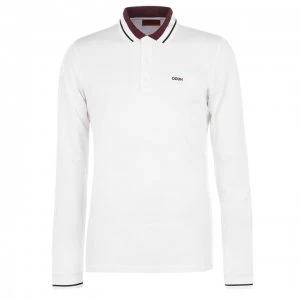 Hugo Boss Donal 201 Long Sleeve Polo Shirt White Size L Men