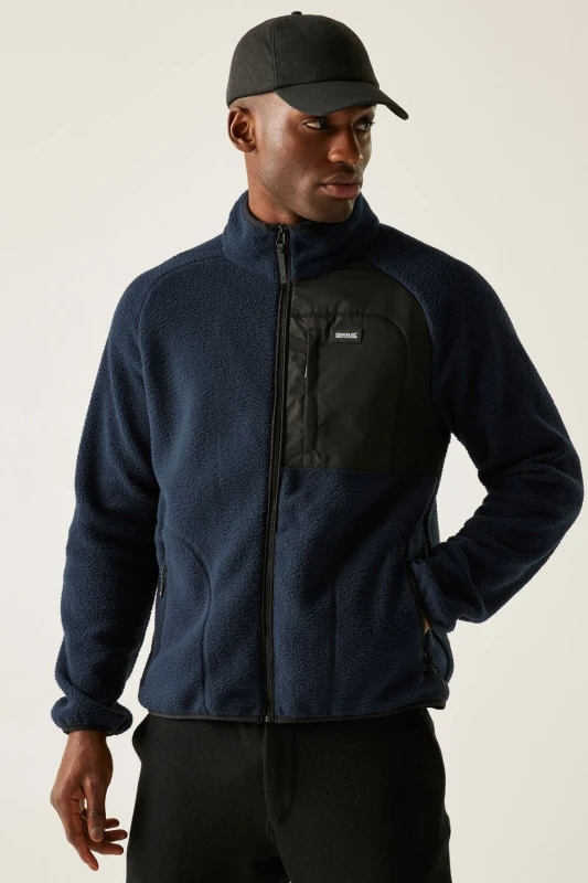 Image of Regatta Regatta Men Frankie Borg Full-Zip Insulating Fleece in Navy Size: Medium Navy M Male 5063516104155