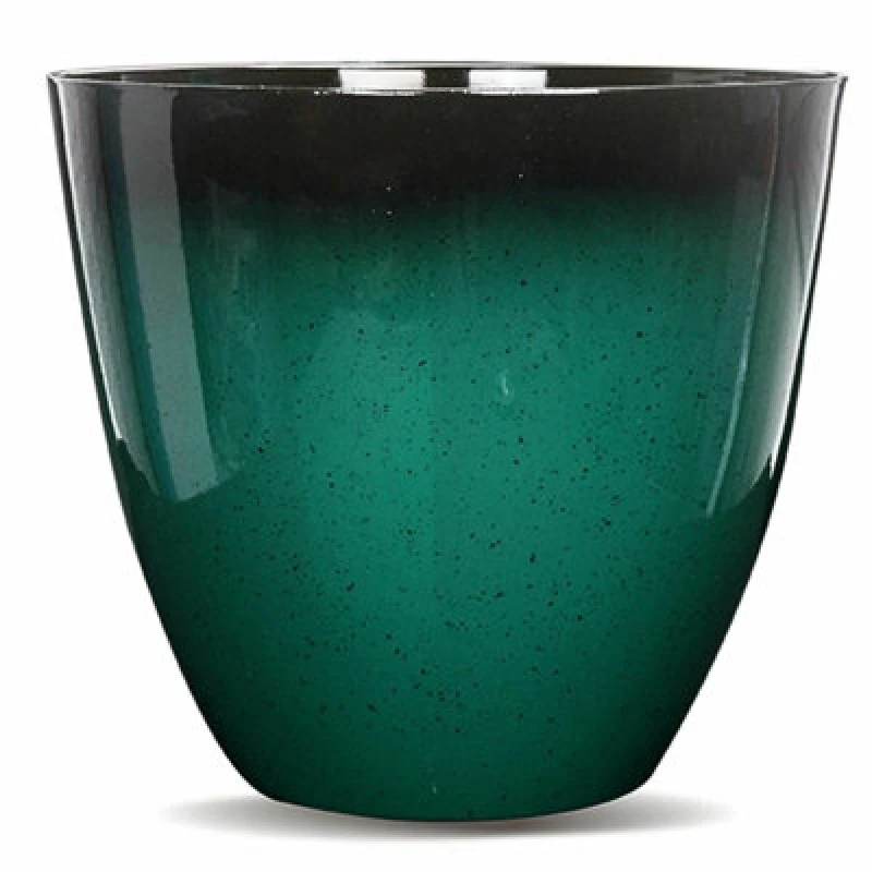Image of Gr8 Garden Round Red Glazed Effect Egg Cup Planter Patio Flower Plant Pot Green