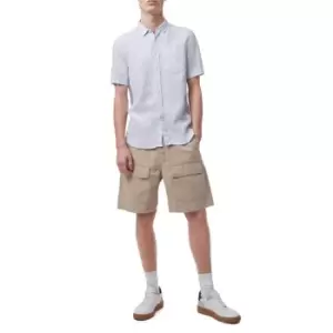Image of French Connection Garment Dye Linen Shirt - Blue