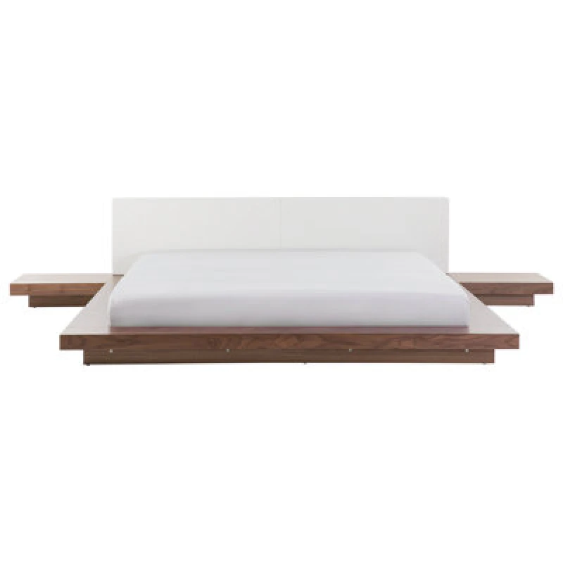 Image of Beliani Bed Zen 180 X 200 Cm (Eu Super King) Brown Ash Wood