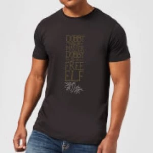 Image of Harry Potter Dobby Is A Free Elf Mens T-Shirt - Black