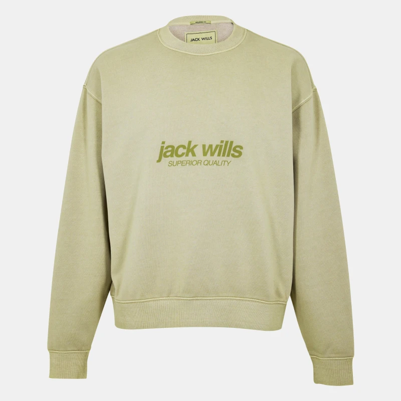 Image of Jack Wills Logo Sweatshirt - Beige Beige XS