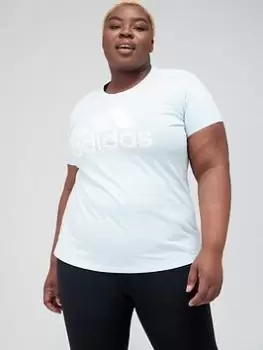Image of adidas Big Logo Tee (Plus Size) - Light Blue, Size 1X, Women