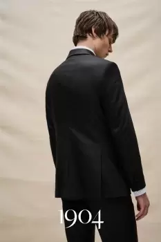 Image of Mens 1904 Tailored Fit Black Premium Tux Suit Trousers