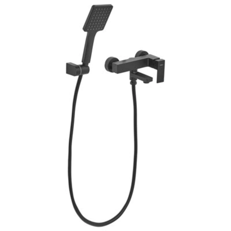 Image of Beliani Wall Mounted Bath Shower Mixer Tap Balneario Black