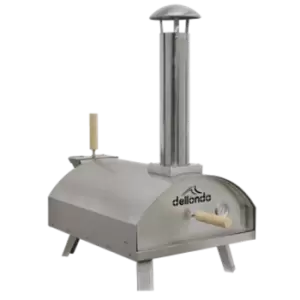 Image of Dellonda 14" Wood-Fired Pizza Oven 380 C, Meat Smoking Stainless Steel Portable