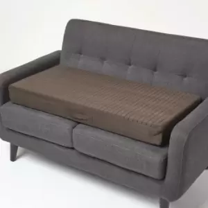 Image of Brown Suede Orthopaedic Foam 2 Seater Booster Cushion - Chocolate - Homescapes