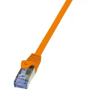 Image of LogiLink 0.25m Cat.6A 10G S/FTP networking cable Orange Cat6a...