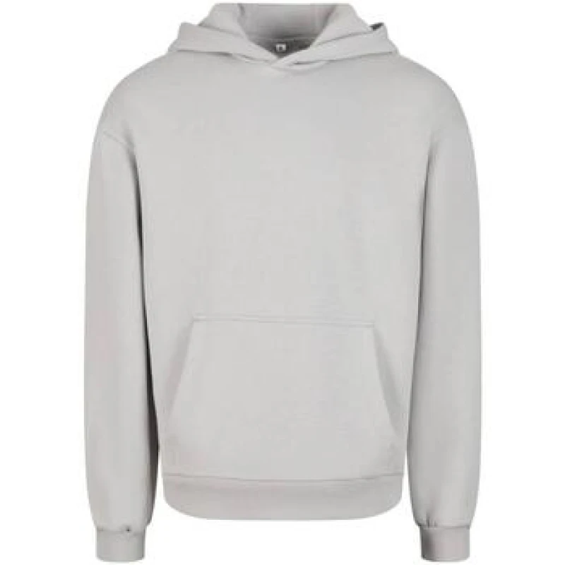 Image of Build Your Brand Mens Fluffy Pullover Hoodie in Grey Size: Large Grey Male L